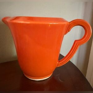 Vintage Knowles Orange Ceramic Piece with Ship Backstamp